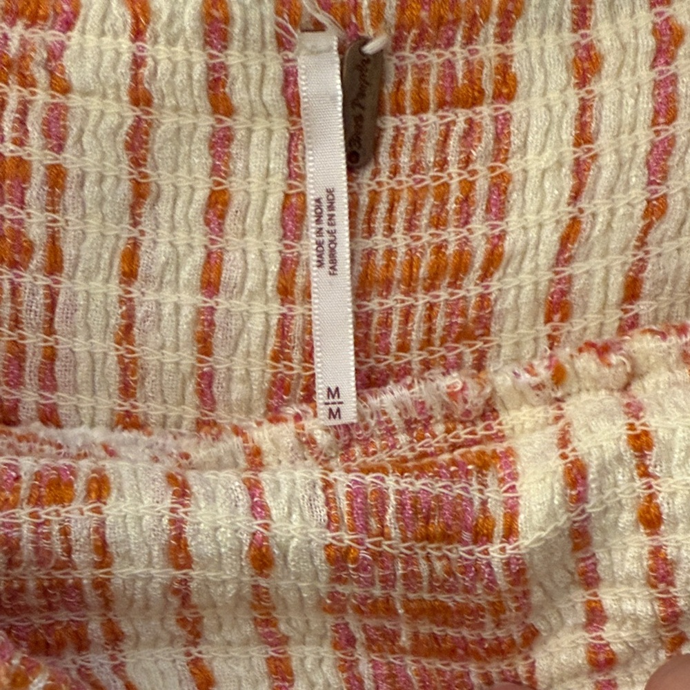 Free People Cream and Orange Women Shorts